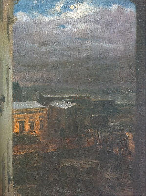 Adolph von Menzel The Anhalter Railway Station by Moonlight china oil painting image